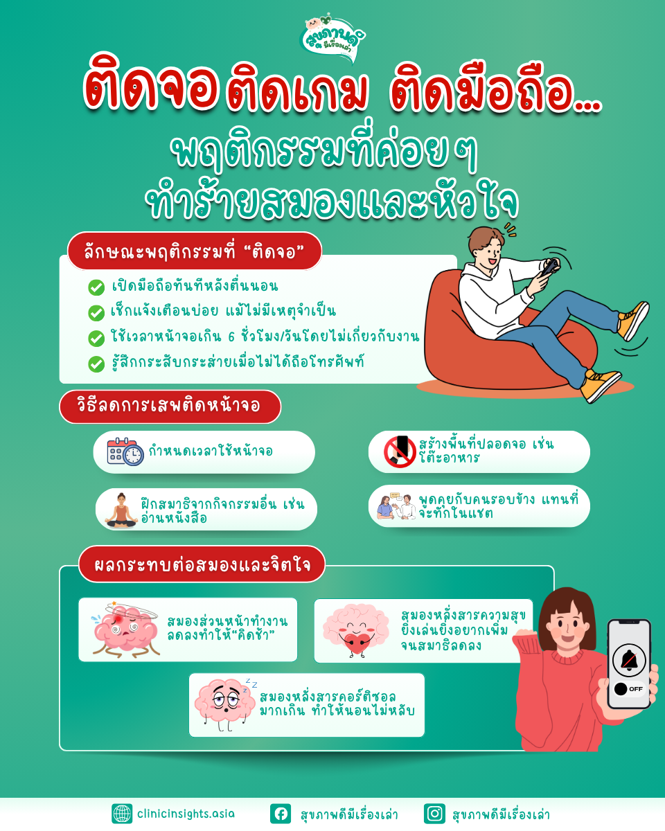 ติดจอ ติดเกม ติดมือถือ… พฤติกรรมที่ค่อย ๆ ทำร้ายสมองและหัวใจ