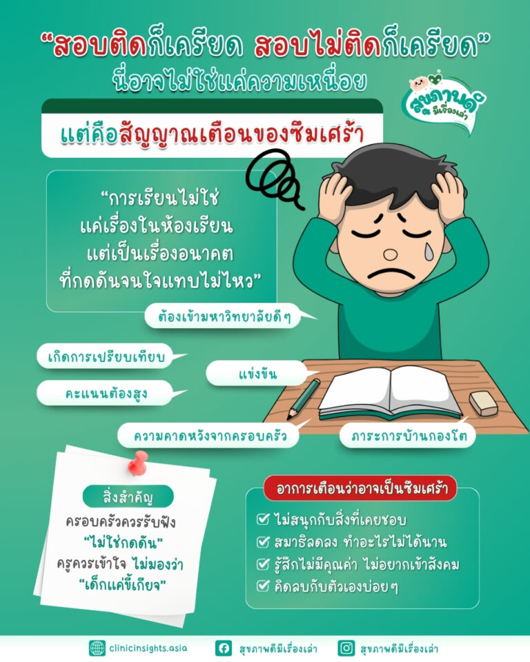 เรียนหนัก กดดันสูง… ระวังซึมเศร้าที่มาเงียบ ๆ พร้อมวิธีดูแลใจนักเรียนยุคนี้