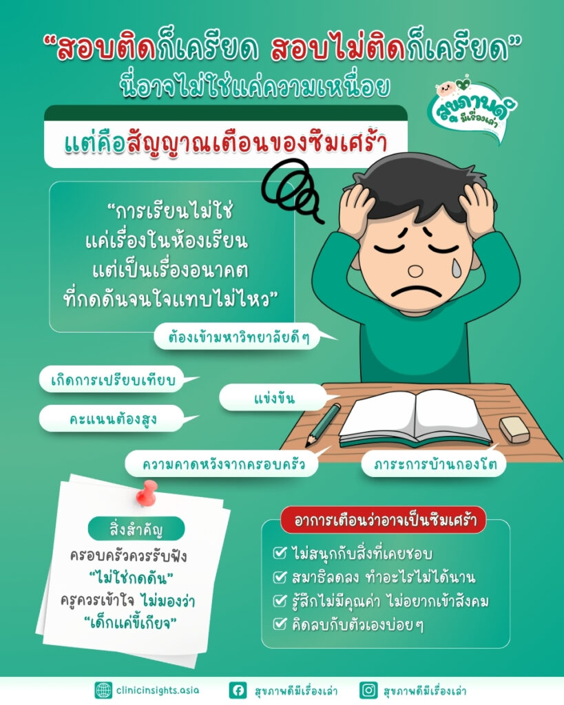 เรียนหนัก กดดันสูง… ระวังซึมเศร้าที่มาเงียบ ๆ พร้อมวิธีดูแลใจนักเรียนยุคนี้